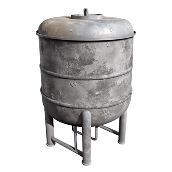 beautiful classic Grey Concrete Water Tank Detail Cutout png