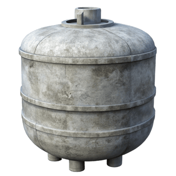 elegant artistic Grey Concrete Water Tank Detail Cutout original png