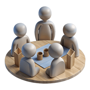 impressive rustic Group Brainstorming Meeting Silhouette Transparent Background professional png