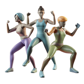 magnificent modern Group Fitness Class Silhouette Cutout with Dynamic Poses genuine png