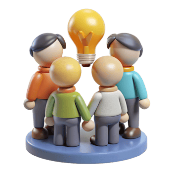 extraordinary traditional Group Huddle Brainstorming Ideas Isolated original png