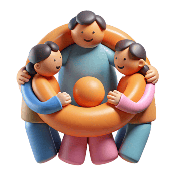 impressive traditional Group Hugging in Circle Cutout authentic png