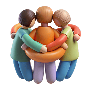 wonderful classic Group Hugging in Circle Cutout exclusive png