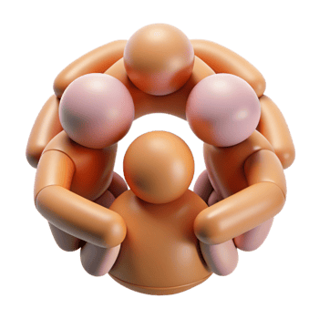 extraordinary artistic Group Hugging in Circle Cutout professional png