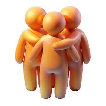 impressive classic Group Hug Silhouette Warm Lighting Transparent Background professional png