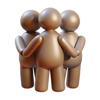 wonderful traditional Group Hug Silhouette with Backlighting Isolated on Transparent Background png