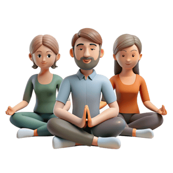 stunning vintage Group Meditating in Lotus Position Cutout premium png