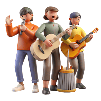 extraordinary vintage Group Playing Musical Instruments Cutout png
