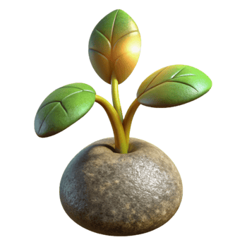 magnificent minimalist Growing Plant Reaching for Sunlight Transparent Background premium png