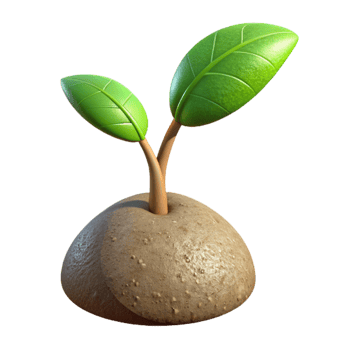 serene creative Growing Plant Reaching for Sunlight Transparent Background genuine png