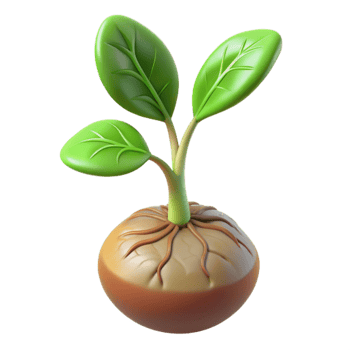 vibrant rustic Growing Plant with Roots Visible Transparent Background exclusive png