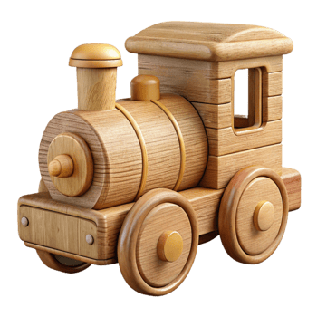 stunning creative Hand Carved Wooden Toy Train Side View Cutout high quality png