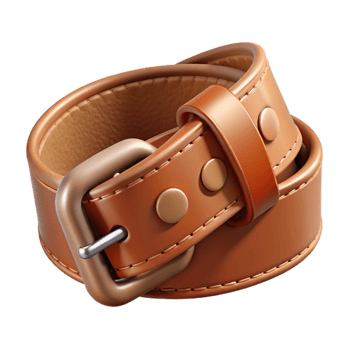 dramatic abstract Handcrafted Leather Belt Brown Isolated on Transparent Background original png