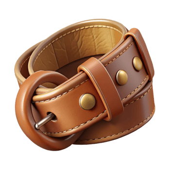 serene traditional Handcrafted Leather Belt Brown Isolated on Transparent Background detailed png