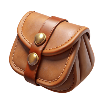 impressive vintage Handcrafted Leather Pouch Brown Isolated on Transparent Background high resolution png