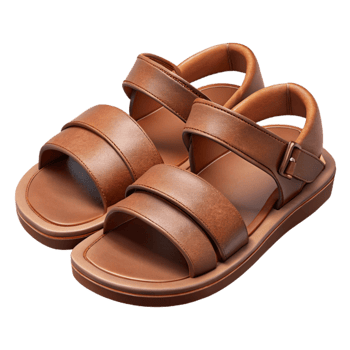extraordinary modern Handcrafted Leather Sandals Brown Isolated on Transparent Background genuine png