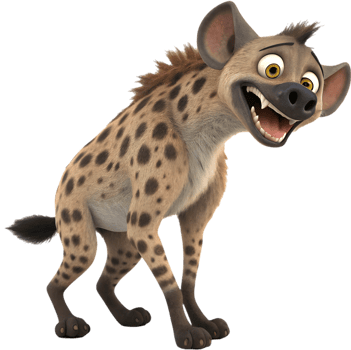 Happy Cartoon Hyena Character Clipart for Digital Art. . png