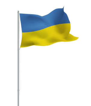 Ukraine flag waving on pole.Isolated national flag of Ukraine png