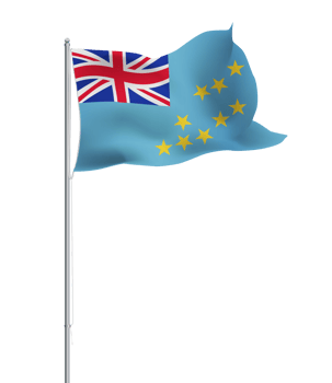 Tuvalu flag waving on pole.Isolated national flag of Tuvalu png