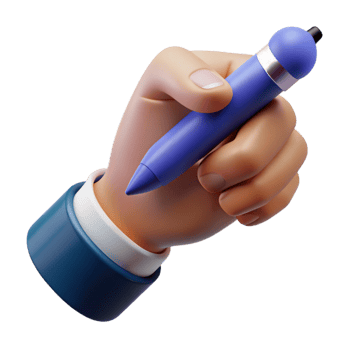 dramatic classic Hand Holding a Pen Writing Gesture Isolated Transparent Background exclusive png