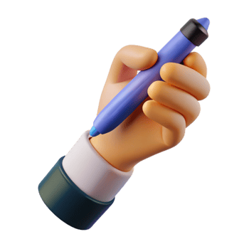 serene abstract Hand Holding a Pen Writing Gesture Isolated Transparent Background original png