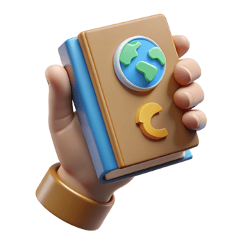 elegant vintage Hand Holding Endangered Language Dictionary Isolated premium png
