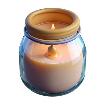beautiful vintage Handmade Candle in Jar Soft Glow Transparent Background detailed png