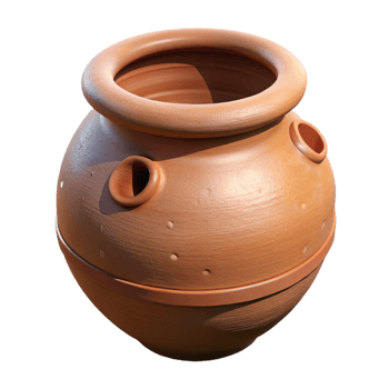 wonderful classic Handmade Clay Pot Unglazed Finish Transparent Background premium png