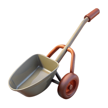 beautiful minimalist Hand Plow Side View Isolated on Transparent Background authentic png