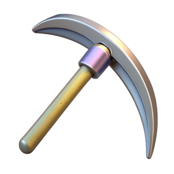magnificent contemporary Hand Scythe Side Angle Transparent Background with Metallic Sheen png