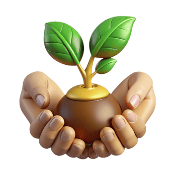 elegant vintage Hands Cupping Sapling Cutout Golden Hour Lighting high resolution png