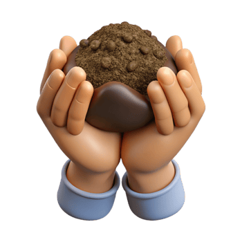 vibrant abstract Hands Holding Compost Rich Soil Cutout exclusive png