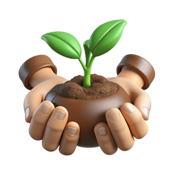 impressive abstract Hands Holding Seedlings Ready for Planting Isolated premium png
