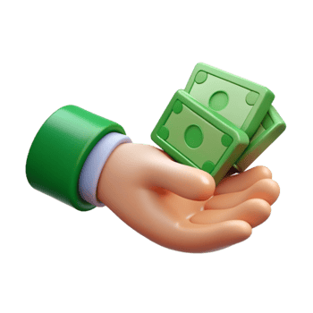 wonderful contemporary Helping Hand Giving Money Transparent Background with Green Bills professional png