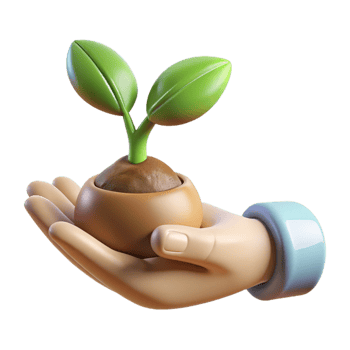 impressive rustic Helping Hand Protecting Seedling Cutout Transparent Background png