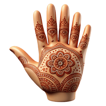 impressive creative Henna Tattoo with Intricate Patterns Hand Detail Transparent high quality png