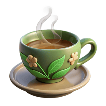 extraordinary rustic Herbal Teacup Side Angle Cutout with Steam Detail exclusive png