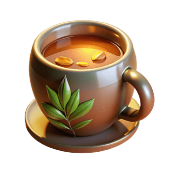 dramatic vintage Herbal Tea in a Mug Warm Lighting Isolated high quality png