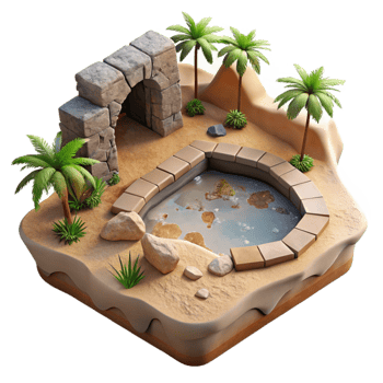 magnificent abstract Hidden Oasis Through Cracked Desert Floor Isolated detailed png