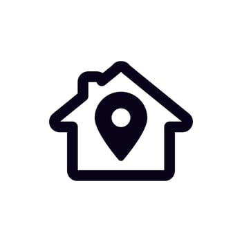House with location pin symbolizing real estate navigation concept vector