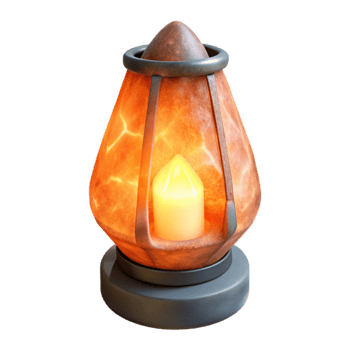 serene rustic Himalayan Salt Lamp Cutout with Warm Glow detailed png
