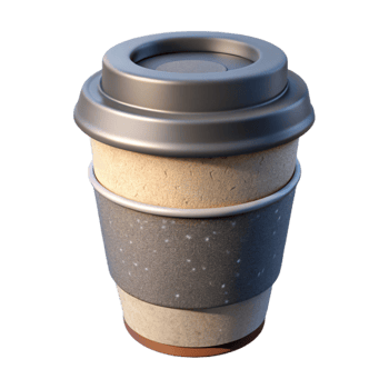 dramatic minimalist Hipster Coffee Cup White Isolated authentic png