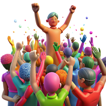 beautiful rustic Holi Festival Crowd Throwing Colors Isolated professional png
