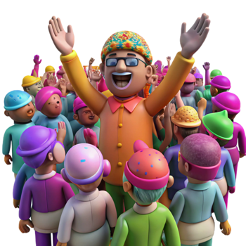 beautiful vintage Holi Festival Crowd Throwing Colors Isolated original png