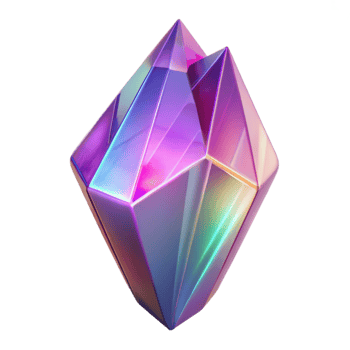 wonderful rustic Holographic Crystal Cutout with Purple Hues professional png