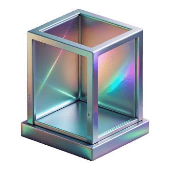 stunning contemporary Holographic Display Case Empty Interior Cutout authentic png