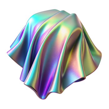 extraordinary creative Holographic Fabric Texture Cutout Isolated png