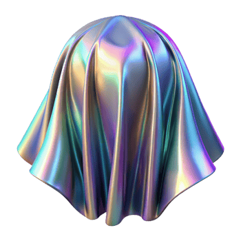 beautiful modern Holographic Fabric Texture Cutout Isolated authentic png