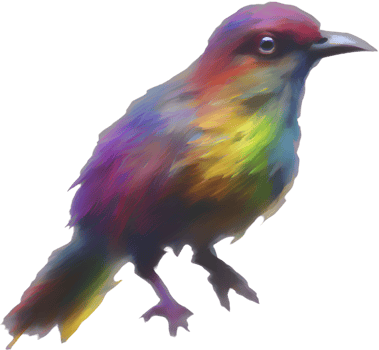 Colorful Abstract Bird Clipart for Artistic Home Decor. . png