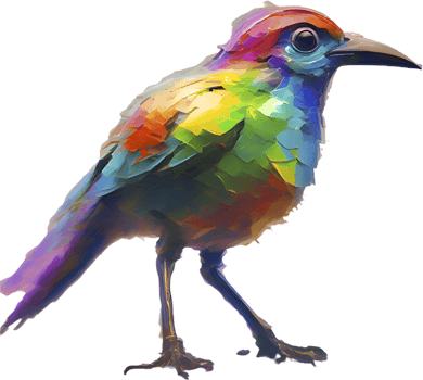Vibrant Bird Clipart for Nature-Inspired Impressionist Art. . png
